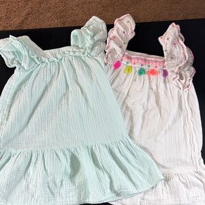 Cat & Jack Mint and White Girls' Tassel Trim Sundress Duo
